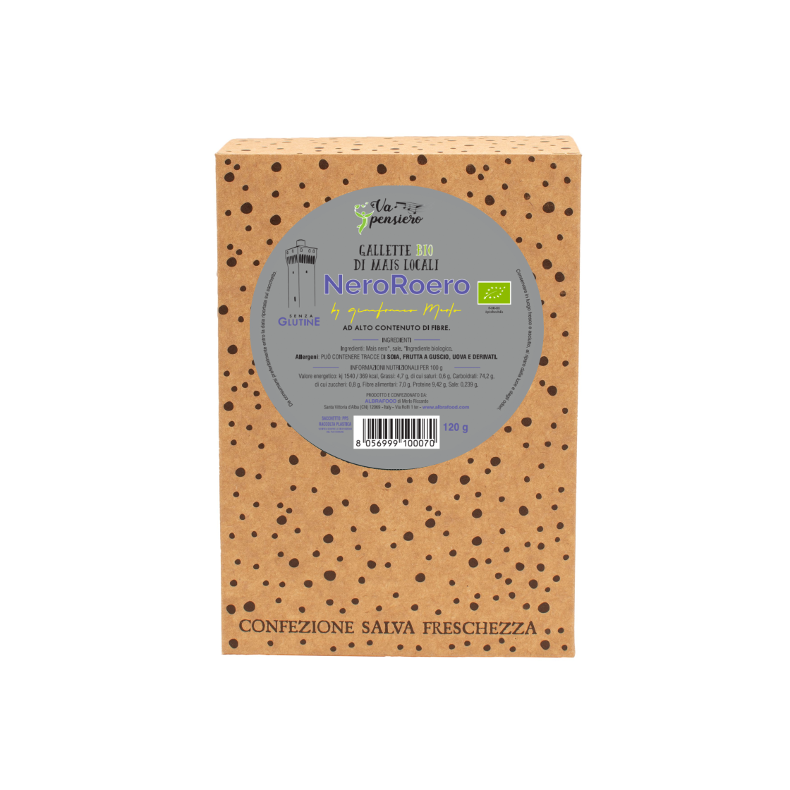 Gallette Bio di Mais Locali NeroRoero 120g- Va Pensiero