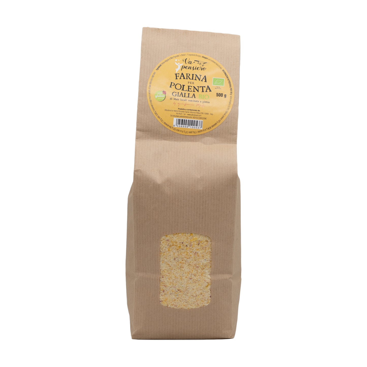 Farina integrale biologica per polenta gialla 500g - Va Pensiero