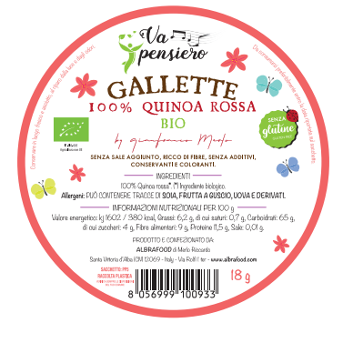 Gallette di 100% Quinoa Rossa Bio Va Pensiero - Box 36 pack